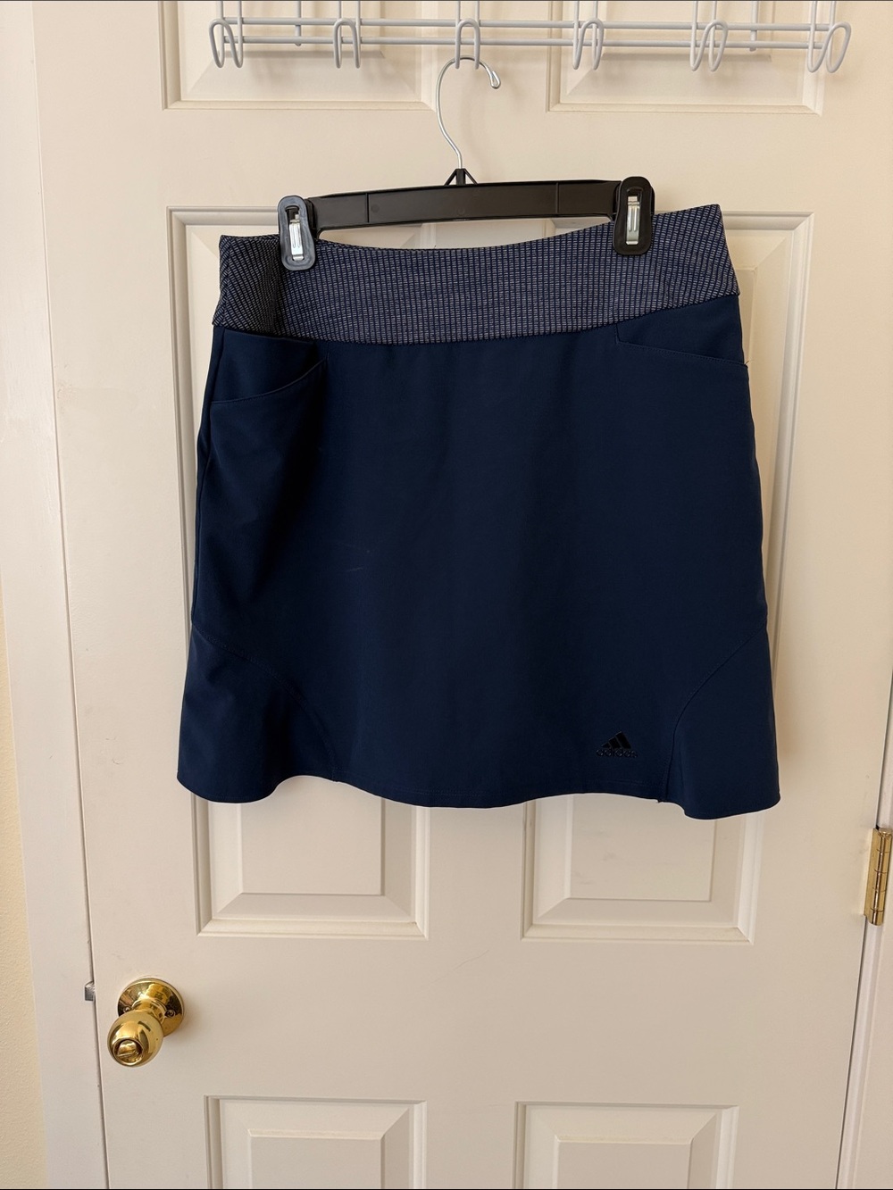 adidas Navy A-Line Skort with Heathered Waistband - M/L
